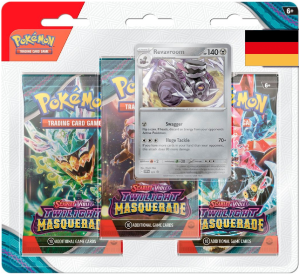 Pokemon TCG: Karmesin und Purpur 06 Maskerade im Zwielicht - Blister 3er-Pack Knattatox