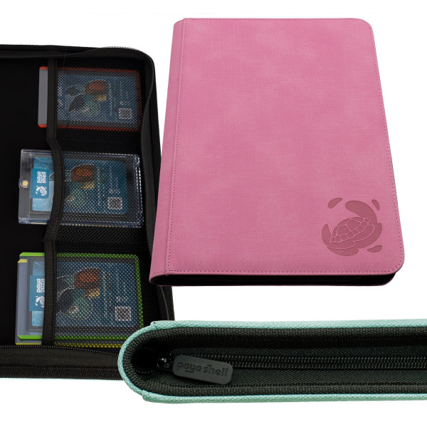 Caratex Zip Binder Card Album 9/18 Pocket Sideloading 360 - Pastel Pink