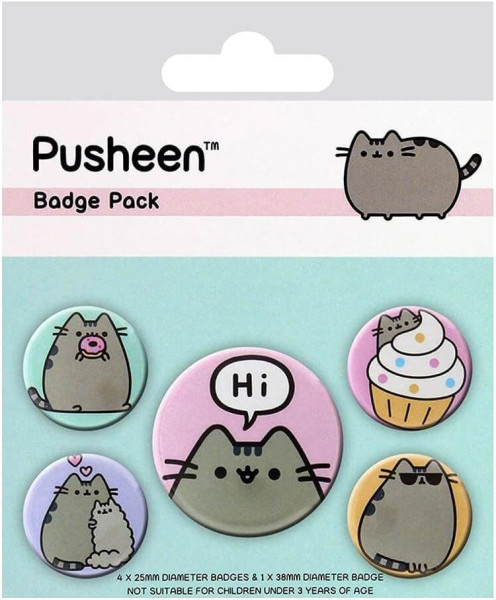 Button Badge Set: Pusheen - Says Hi