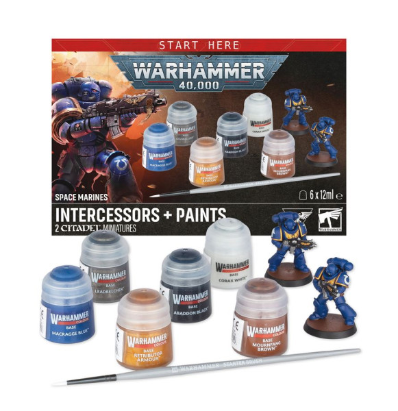 Warhammer 40,000: 60-11 Space Marines - Intercessors + Paint Set 2026