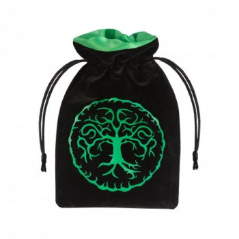 Würfelbeutel: Forest Black & green Velour Dice Bag